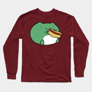 Frog Eating Hotdog Long Sleeve T-Shirt